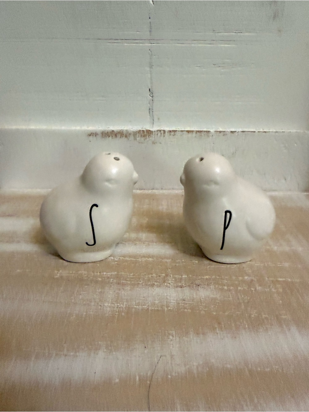 Rae Dunn Ceramic Bird Salt & Pepper Shakers - White